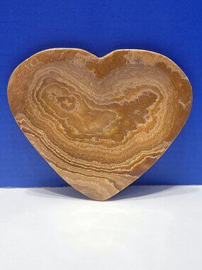 Vintage Heart Shaped Stone Dish for Jewelry, Change